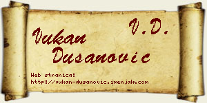 Vukan Dušanović vizit kartica